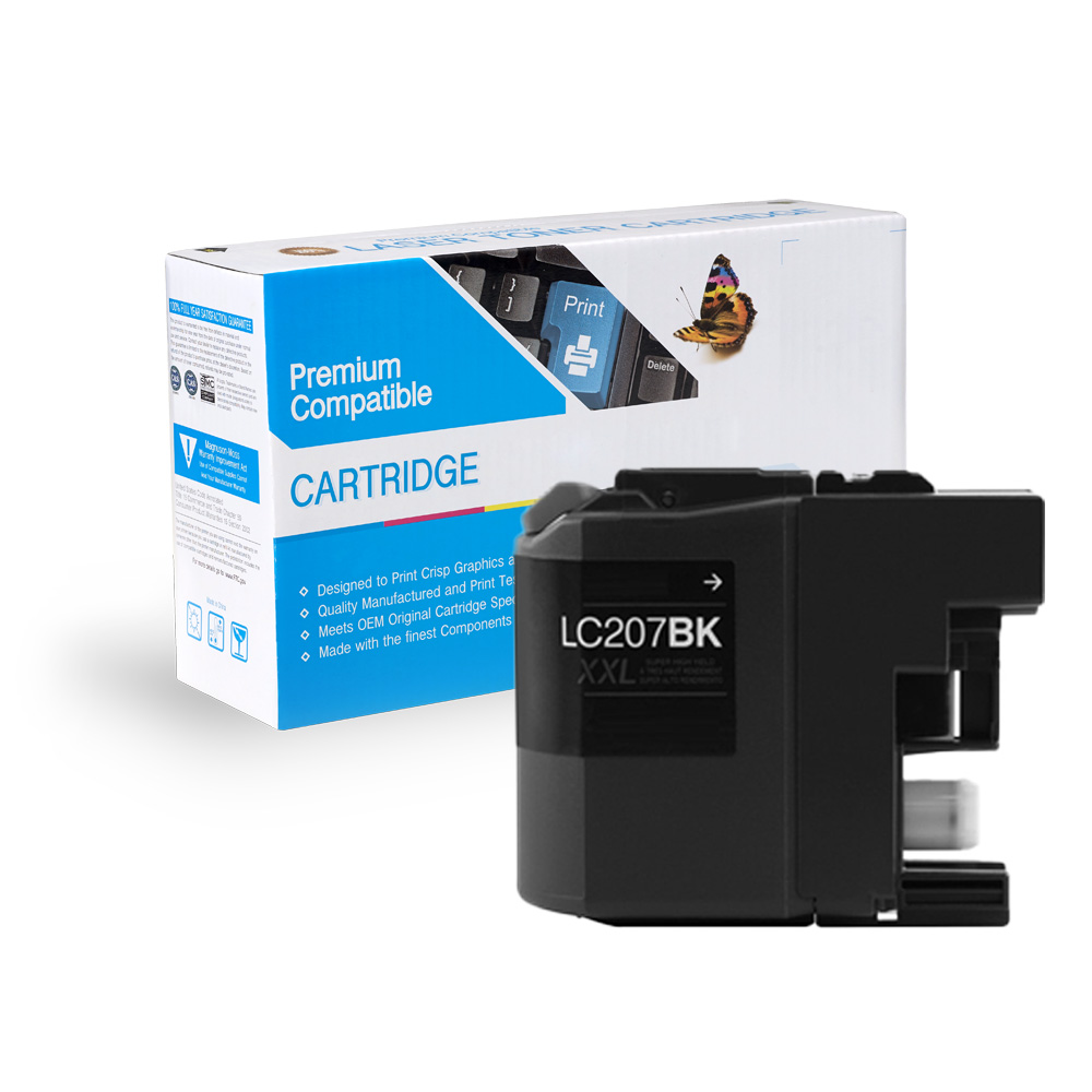Brother LC207BK Compatible High Yield Black Ink Cartridge