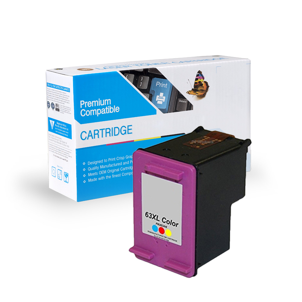 HP 63XL (F6U63AN) Remanufactured Color High-Yield Ink Cartridge 
